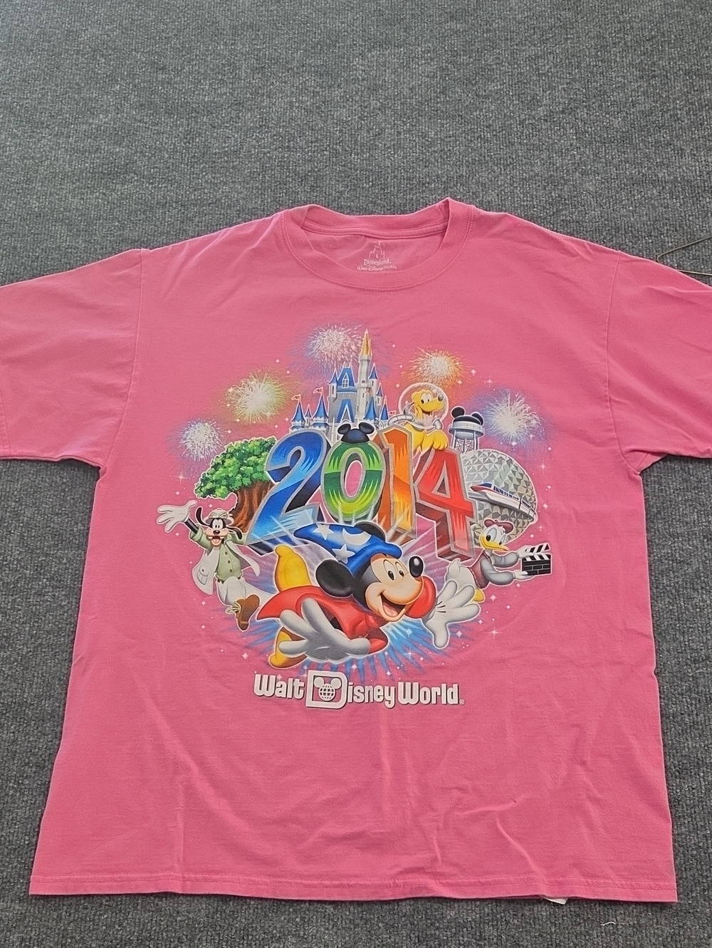 Hanes Pink Walt Disney World 2014 Mickey Mouse Kids Tee